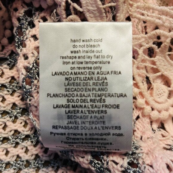 LEO & UGO Short Sleeve Striped Knit Sheer Sweater Size 8 - Picture 6 of 8